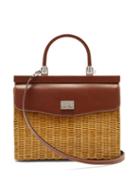Matchesfashion.com Rodo - Wicker & Leather Box Bag - Womens - Brown