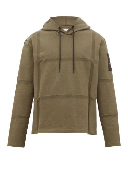 Matchesfashion.com 5 Moncler Craig Green - Woven Stripes Cotton Hooded Sweatshirt - Mens - Khaki