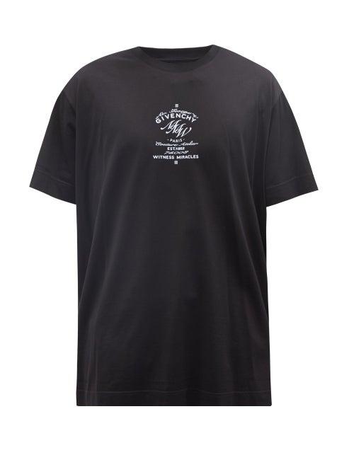 Givenchy - Crest-print Cotton-jersey T-shirt - Mens - Black