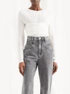 Isabel Marant - Jalila Gathered Longline Jersey Top - Womens - White