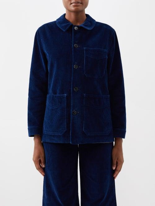 Officine Gnrale - Camila Patch-pocket Cotton-corduroy Jacket - Womens - Indigo