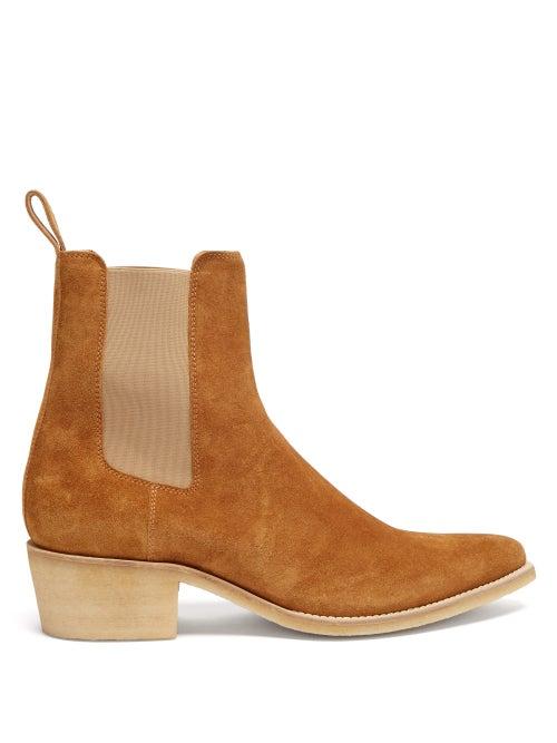 Matchesfashion.com Amiri - Point-toe Suede Chelsea Boots - Mens - Tan