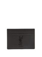 Matchesfashion.com Saint Laurent - Logo-plaque Leather Cardholder - Mens - Black