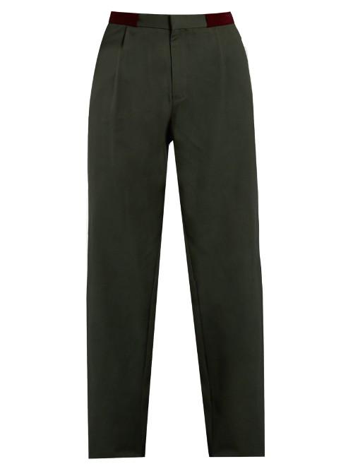 Kolor Pleat-front Straight-leg Cotton Trousers
