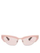 Matchesfashion.com Miu Miu - Glitter Acetate Trim Cat Eye Sunglasses - Womens - Pink