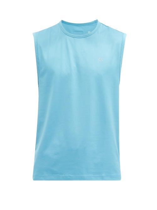 Matchesfashion.com Calvin Klein Performance - Logo-print Jersey Tank Top - Mens - Blue