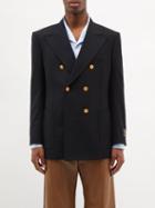 Gucci - Double-breasted Wool Cavalry-twill Blazer - Mens - Black