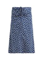 Matchesfashion.com A.p.c. - Keira Ruched Polka Dot Cotton Blend Midi Skirt - Womens - Navy White
