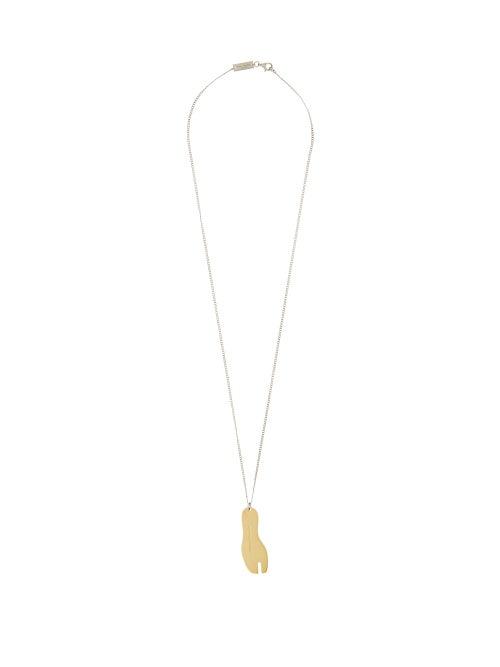 Matchesfashion.com Maison Margiela - Tabi Gold-plated Silver Necklace - Mens - Yellow Gold