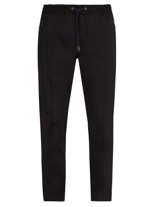 Matchesfashion.com Dolce & Gabbana - Cotton Blend Track Style Trousers - Mens - Navy