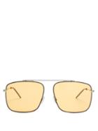 Matchesfashion.com Dior Homme Sunglasses - Square Metal Sunglasses - Mens - Silver