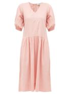 Matchesfashion.com Sea - Rumi V Neck Cotton Dress - Womens - Pink