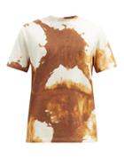 Matchesfashion.com Acne Studios - Everrick Splash-print Cotton-jersey T-shirt - Mens - Brown