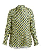 Matchesfashion.com Joseph - Mason Diamond Print Silk Satin Shirt - Womens - Yellow Multi