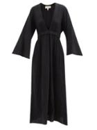 Mara Hoffman - Blair Crinkled Organic-cotton Maxi Dress - Womens - Black