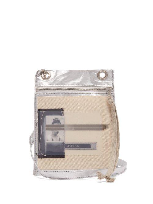 Matchesfashion.com Rick Owens Drkshdw - Coated Poplin Cross Body Bag - Mens - Silver