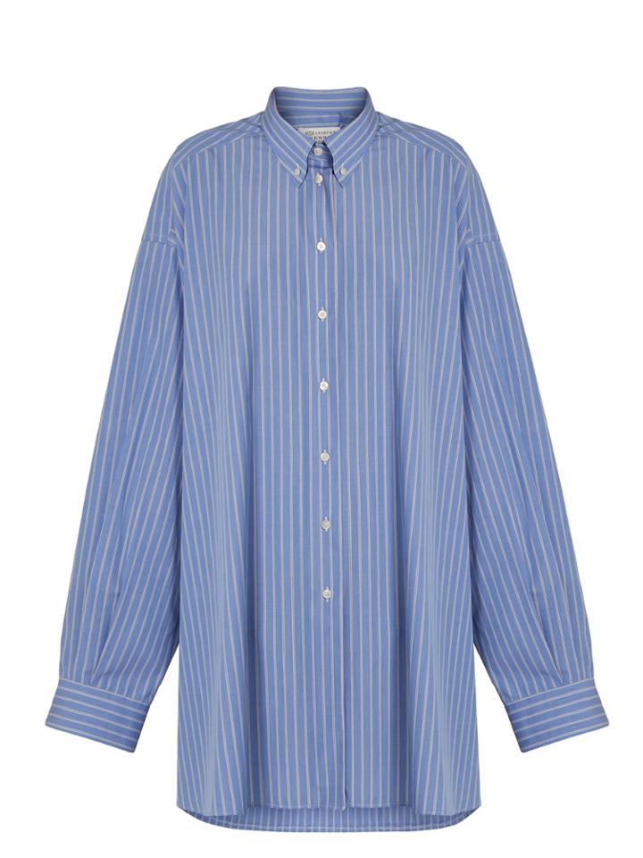 Maison Margiela Oversized Striped Cotton Shirtdress