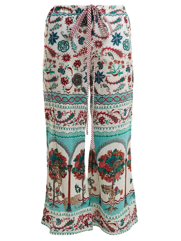 Le Sirenuse, Positano Viola Garden-print Wide-leg Cotton Trousers