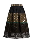 Kolor Contrast-panelled A-line Skirt