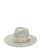 Matchesfashion.com Nick Fouquet - Santa Lucia Paint-splatter Bow Felt Fedora Hat - Mens - Green