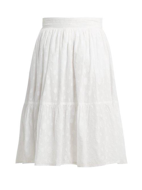Matchesfashion.com Wiggy Kit - Oval Fil Coup Cotton Skirt - Womens - White