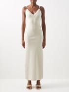Paco Rabanne - Side-slit Ring-embellished Jersey Dress - Womens - Light Beige