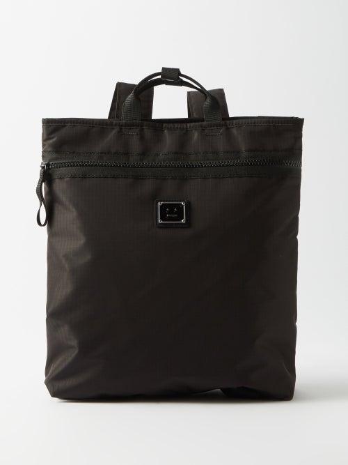 Acne Studios - Atton Face-plaque Ripstop Backpack - Womens - Black