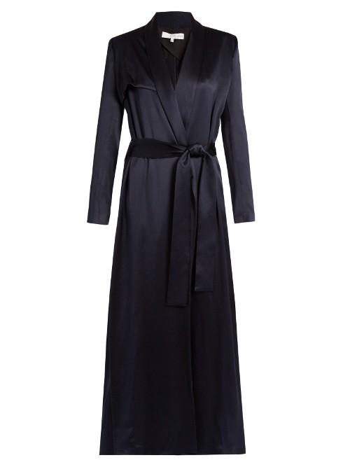 Galvan Silk-satin Belted Coat