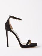 Jimmy Choo - Alva 120 Suede Sandals - Womens - Black