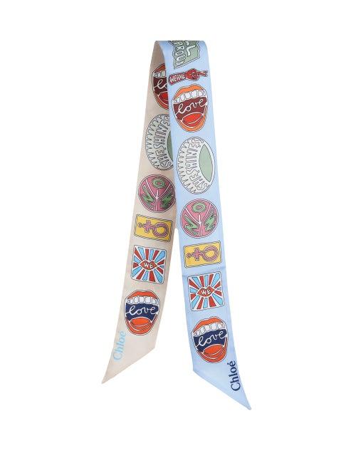 Matchesfashion.com Chlo - Graphic-print Satin-twill Neck Tie - Womens - Multi
