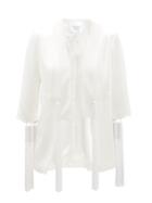 Matchesfashion.com Galvan - Sevilla Collarless Tassel-trimmed Crepe Jacket - Womens - White
