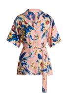 Matchesfashion.com Diane Von Furstenberg - Floral Print Belted Shirt - Womens - Pink Print