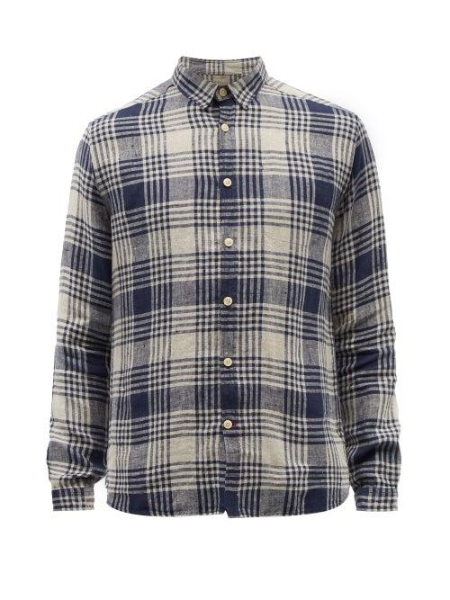 Oliver Spencer - New York Special Check-linen Shirt - Mens - Navy Multi