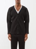 Homme Pliss Issey Miyake - Pleated Technical-jersey Cardigan - Mens - Black