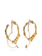 Matchesfashion.com Alexander Mcqueen - Twisted Abstract Hoop Earrings - Womens - Silver