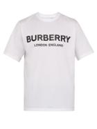Matchesfashion.com Burberry - Letchford Logo Printed Cotton T Shirt - Mens - White