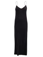 Matchesfashion.com Raey - Thin-strap Silk Crepe De Chine Slip Dress - Womens - Black