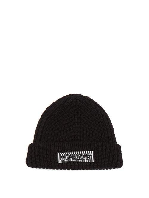 Matchesfashion.com Off-white - Logo Patch Wool Beanie Hat - Mens - Black White