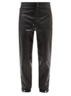 Alexander Mcqueen - Tapered Leather Trousers - Mens - Black