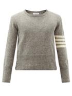 Matchesfashion.com Thom Browne - Sleeve-stripe Wool Sweater - Mens - Grey