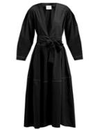 Matchesfashion.com On The Island - Fornells Tiered Cotton Dress - Womens - Black