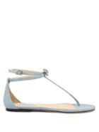 Matchesfashion.com Jimmy Choo - Afia Crystal Embellished Suede Sandals - Womens - Light Blue