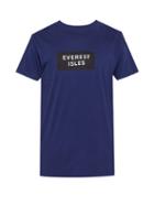 Matchesfashion.com Everest Isles - Logo Print Cotton T Shirt - Mens - Navy