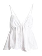 See By Chloé Floral-embroidered Cotton-poplin Cami Top