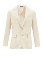 Matchesfashion.com Ralph Lauren Purple Label - Single-breasted Silk-blend Suit Jacket - Mens - Cream