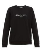 Matchesfashion.com Givenchy - Distressed Logo Print Cotton Sweatshirt - Mens - Black