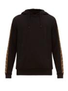 Matchesfashion.com Fendi - Logo Jacquard Tape Hooded Sweatshirt - Mens - Black