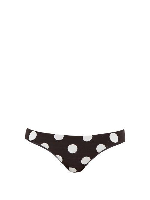 Matchesfashion.com Mara Hoffman - Kay Polka-dot Bikini Briefs - Womens - Black Print
