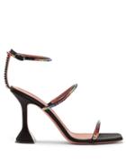 Matchesfashion.com Amina Muaddi - Gilda Crystal-embellished Satin Sandals - Womens - Crystal Multi