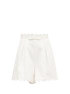 Matchesfashion.com Zimmermann - Scalloped-edge Cotton-piqu Shorts - Womens - Ivory